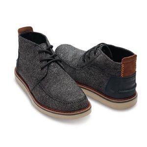 TOMS Black Herringbone Leather Chukka Boot